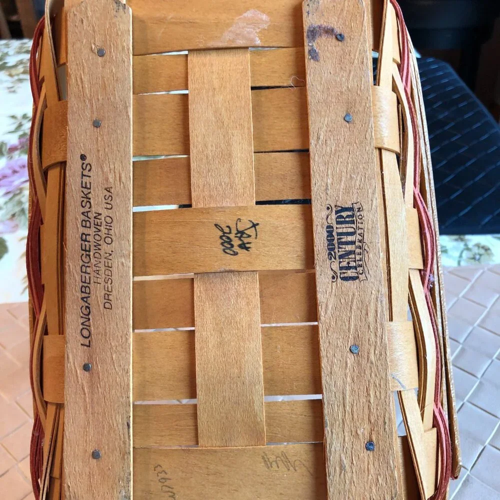 Longaberger Rectangle Basket Handwoven 2000 Century Celebration